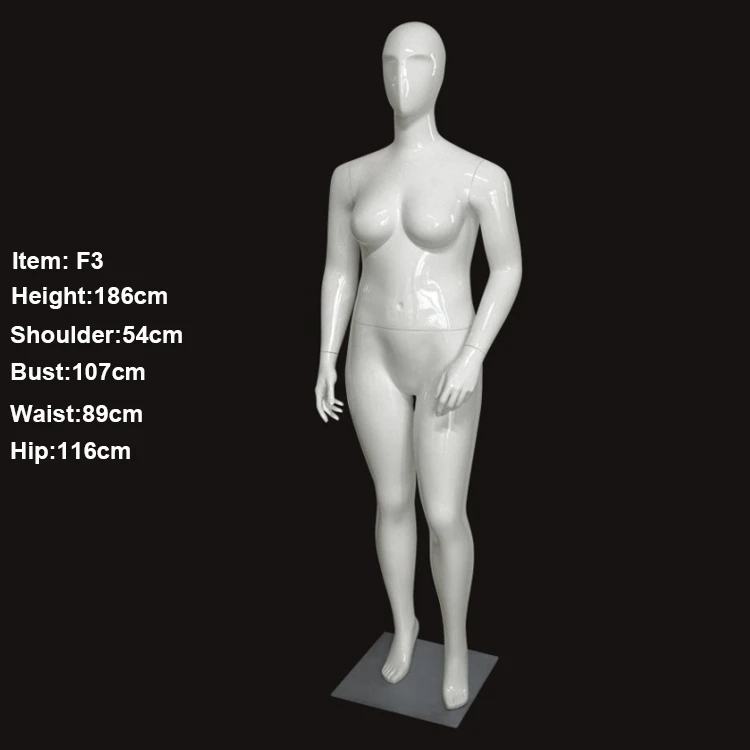 Full Body egg head plus size fiberglass female fat mannequin