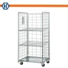 Galvanized iron storage cage custom 1150*970*750 wire basket with wheels