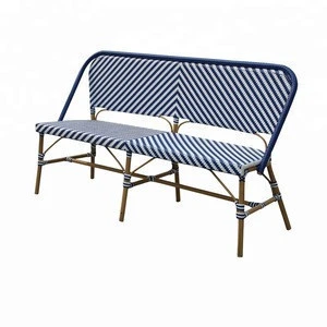 Garden Outdoor Furniture Woven Plastic Rattan Patio Bench