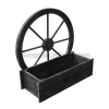 Garden Supplies Black Flower Box Antique Wooden Planters with Wheel Decoration