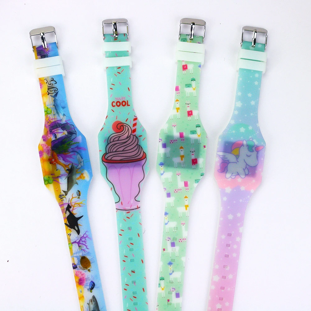Girls Digital Frozen Princess Dazzling Light Silicone Band Luminous Kid Watches clock Child Gift Cuties led Wristwatch