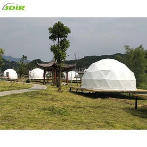 Glamorous Leisure Camping PVC Geodesic Dome Tents Yurt House Cabins for Tea Garden Resort
