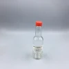 Glass Bottles, 5 oz 150ml Clear Glass Soy Sauce Bottles Red Ribbed Lined Caps &amp; Orifice Reducers