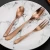 Import Gold rose gold black silverware 9 Piece Stainless Steel 304 crescent shape Flatware Set Fork Spoons Knife teaspoon for wedding from China