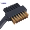 Golf Brush 2 Sided Brass Wires Nylon Cleaning Kit with Keychain Golf Club Head Groove Cleaner Brush