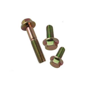 Good quality carbon steel material yellow zinc plated galvanized hex flange head bolt screw