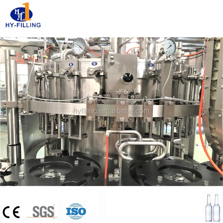 Good quality glass bottling 3 in 1 low alcoholic drinks filling machine csd filling line