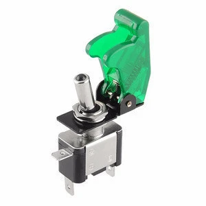 Green 12V 20A Car Auto Cover LED Light Toggle Rocker Switch Control On/Off VEQ26 P10