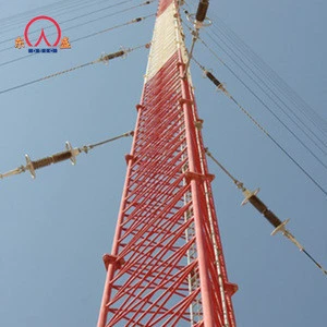 Guyed wire mast steel telecommunication tower