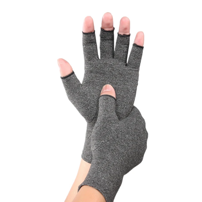 Half finger cotton compression arthritis gloves