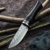 Hand Made Utility Damascus Steel Hunting Fix Blade Bowie Knife with sheath