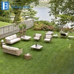 handmade garden furniture aluminum frame rope chair coffee table outdoor sofa set