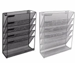 Hanging Wall Mount Vertical Tiered Metal Mesh Documents Magazine Letter File Sorter Rack Holder Storage Organizer