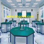 hexagon table workbench for chemistry laboratory