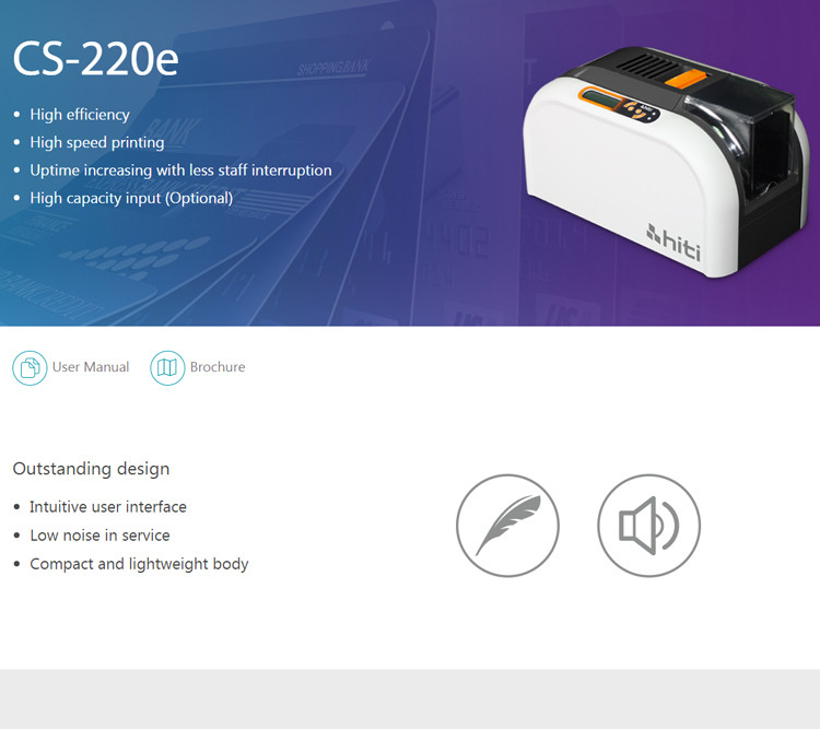 High capacity input hologram printer double sided CS-220e id card printer machine