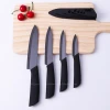 high quality 3 + 4 + 5 + 6 inch black ceramic knife with cover