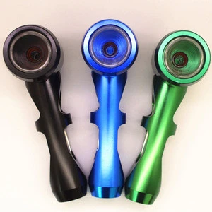 High quality aluminum smoking pipe borosilicate tobacco pipe pyrex glass smoking water hand pipes