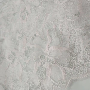 High Quality Apparel Accessories Swiss White Cotton Bridal Stocklot Lace Fabric Custom Nylon Cotton Lace Fabric For Dress