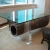 Import High quality black clear custom printing tempered glass dining table from China