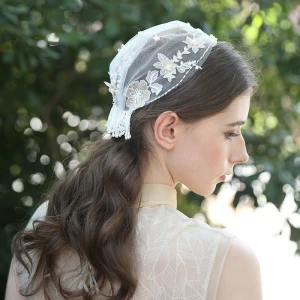 High Quality Bridal Accessories Jewelry Headwear Floral Hair Vine White Wedding Veils For Women