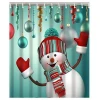 High Quality Custom Snow Man Christmas Style Polyester Bathroom Shower Curtain