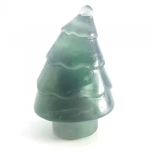 High Quality Healing Crystals Rainbow Carving Crafts  Natural Fluorite Christmas Tree