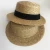 Import High quality natural wheat Fedora Top Flat hat straw boater with black ribbon straw hat from China