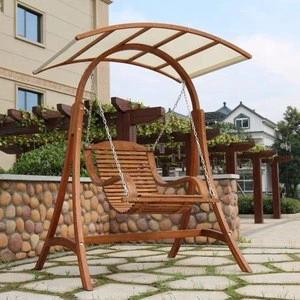 High quality outdoor patio solid  wooden swing