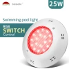 High quality plastic 25W 2 wires RGB Switch control IP68 waterproof underwater led lights led inground pool light