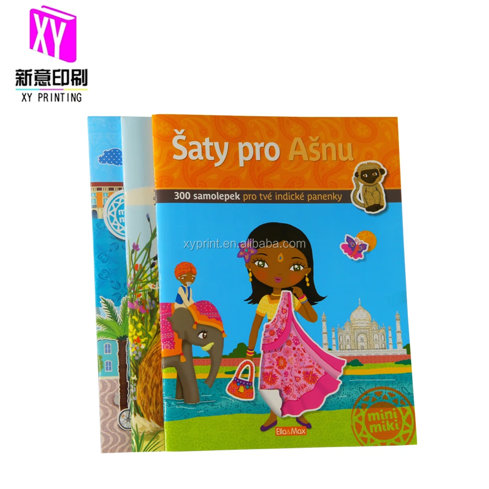 High Quality Saddle Stitching Softcover Book Brochure Catalogue Magazine Full Color Printing, Unique Picture Book with Stickers