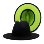 High Quality Wholesale  Fedora Hat For Men 2 tone hat different color wide brim fedora hat for women