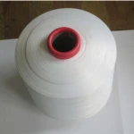 High tenacity 100% spun polyester sewing threads with raw white color