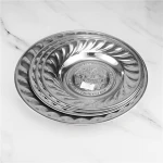Home cook use stainless steel round tray food display dinnerware plate