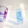 HOMESWEET Oval Iridescent Acrylic Coffee Table Plexiglass Cheap Coffee  Side Tables For Living Room Modern Furniture