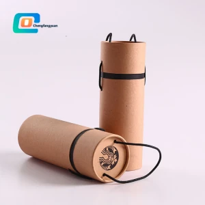 Hot Printing Cardboard Jar  craft paper tube packaging paper Tube with string Tube Box factory supplier