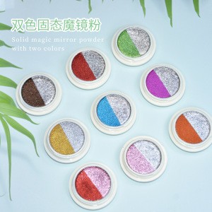 Hot sale  2 color Solid chrome mirror pigment  glitter powder for nail art