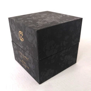 Hot sale customized gold foil black tea box with lid
