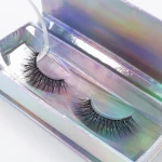 Hot Sale Full Strip Synthetic Lashes Transparent Band Short Korean 3d invisible band silk eyelashes