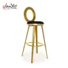 Hot sale modern leisure stainless steel gold stool bar chair - Black
