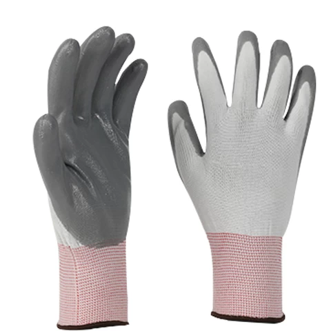 Hot sale Nitrile coated work gloves nitrile Palm polyester industrial safety construction gloves guantes de nitrile