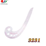 Hot sale sewing machine part measure tool plastic ruler clothing tailor curve ruler 3231