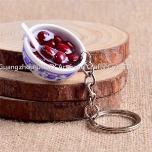 Hot Selling Japanese PVC Noodle Bowl keyring Chinese Meal Keychain Soup Food Simulation