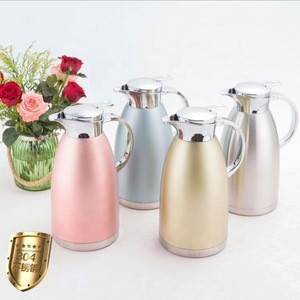 Household type colorful stainless steel double walled insulated vacuum flask thermal coffee carafe for Hotel