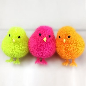 Innovative Promotional Gifts Flashing Chicken Puffer Ball LED Light up Animal Toys 6181122-6