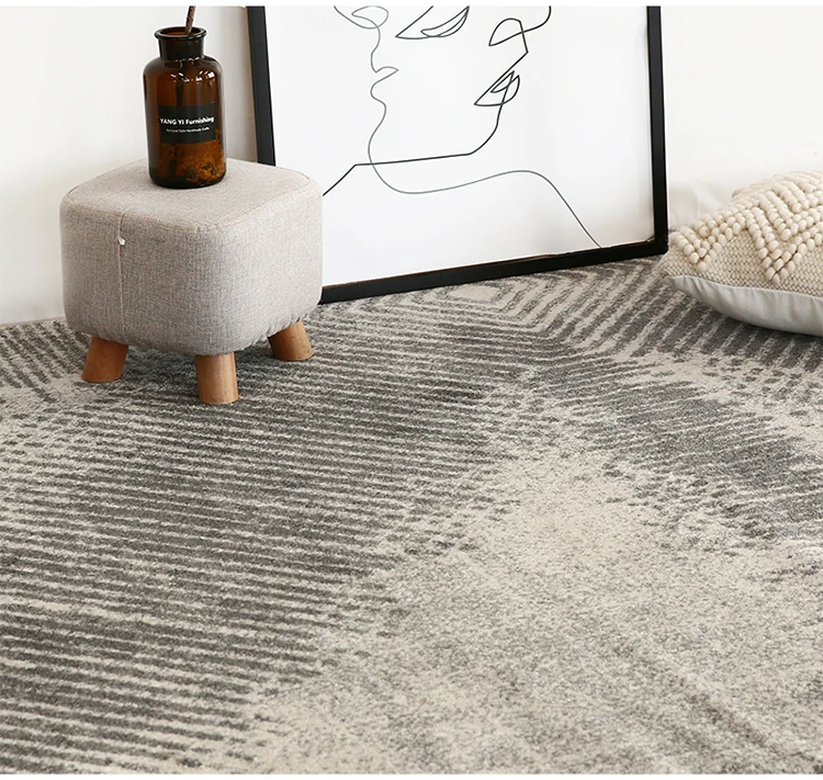 Italian modern modern art carpet grey white 1.6*2.4 carpet rug