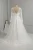 Import Ivory A line V neck long sleeves beaded belt shiny skirt low back corset wedding dress from China
