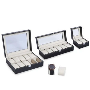 Jewelry Boxes Case Display PU Leather Watch Box Case Professional Holder Organizer for Clock Watches