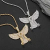 Jewelry New Trendy 3D Iced Flying Eagle Charms Pendant Hip Hop Animal Necklace for Rapper Jewelries