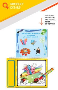 Kids enlightenment education insect design water drawing magic coloring book