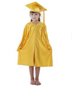 Kindergarten primary school uniforms design with picture graduation gowns